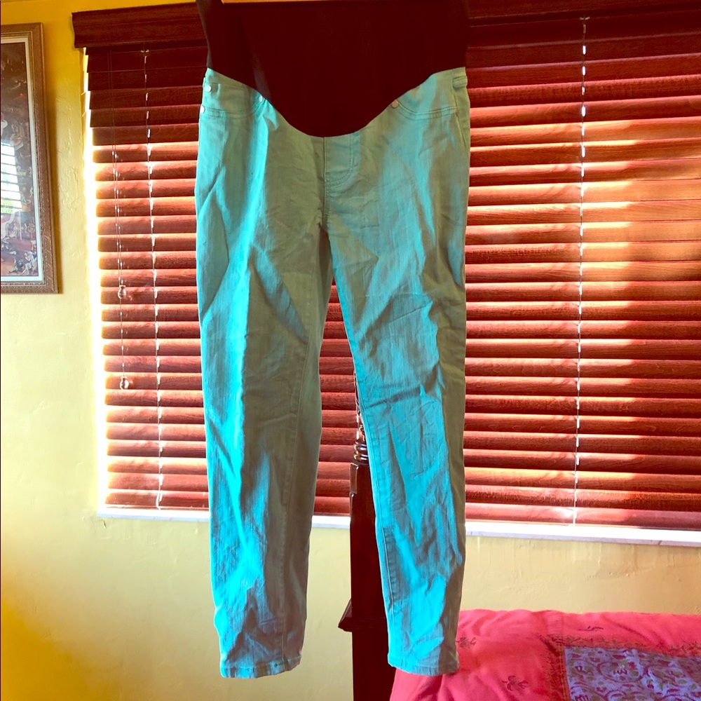 Teal Maternity Pants Ankle Length